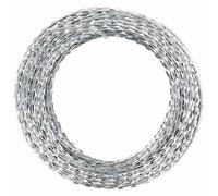 vidaXL Fil Barbelé, Fil pour Clôture, Barrière avec 3 Clips, Frontière de Jardin Terrasse Patio Balcon Extérieur, Acier Galvanisé 100 m