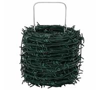 vidaXL Fil barbelé Vert 50 m Acier Galvanisé à Chaud