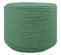 vidaXL Fil de coton 4 mm 250 m Vert 100% Coton, Corde en coton durable, écologique, souple pour bricolage, déco extérieure, pratique en intérieur, 3 brins