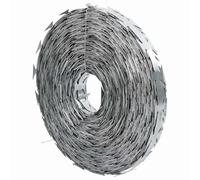 vidaXL Fil rasoir Argenté 5000 x 1,9 cm Acier galvanisé, Jardin et terrasse, design circulaire, matériaux étanches, fil galvanisé, sécurité périmétrique, barrière extérieure