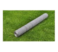 vidaXL Clôture en treillis Acier galvanisé Hexagonal 1x25 m Argenté