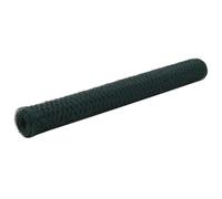 vidaXL Filet en acier revêtu PVC 25 x 1,2 m hexagonal vert Clôture de jardin
