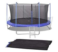 vidaXL Filet de sécurité pour Trampoline Rond 3,96 m PE Noir Filet de Protection