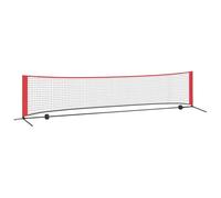 vidaXL Filet de Tennis Noir et Rouge 396 x 92 x 87 cm Polyester