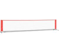 vidaXL Filet de tennis noir et rouge 500x100x87 cm Polyester