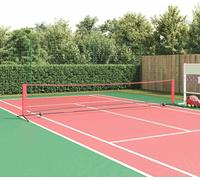 vidaXL Filet de tennis plissé noir et rouge 494.5 x 90 x 87 cm Polyester