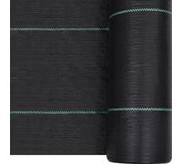 vidaXL Film anti-herbe noir 2x100 m PP