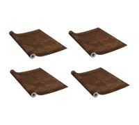vidaXL Film de porte autocollant 4 pcs. Chêne foncé 210x90 cm PVC