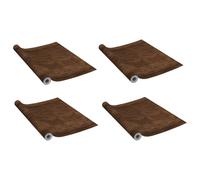Vidaxl Films Autoadhésifs Pour Portes 4 Pcs Chêne Foncé 210x90 Cm Pvc