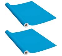 vidaXL Films pour meubles autocollants 2 pcs. Bleu azur 500x90 cm PVC