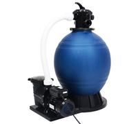 vidaXL Filtre à sable avec vanne 7 voies et pompe 1000 W Bleu et noir