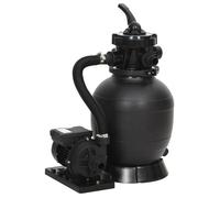 vidaXL Filtre à sable de piscine 93395 – Vanne 6 voies, pompe de filtration – Noir