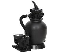 vidaXL Filtre à Sable de Piscine avec Vanne 6 Voies Pompe de Filtration Système de Circulation Accessoire de Piscine Extérieur Noir