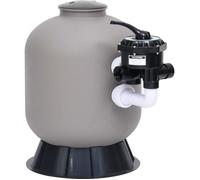 vidaXL Filtre à sable pour piscine avec vanne à 6 voies Gris