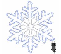 vidaXL Flocon de Noël avec 156 LED Bleu 55.5 x 55.5 x 0.75cm PVC, Salon, déco de Noël Moderne, Ornements LED, lumières changeantes, intérieur et Jardin éblouissants