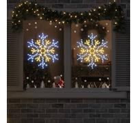 vidaXL Flocon de Noël avec 180 LED Blanc Chaud 56 x 49 x 0,7 cm PVC, Salon, déco de Noël Moderne, Ornements LED, lumières changeantes, intérieur et Jardin éblouissants