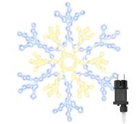 vidaXL Flocon de Noël avec 180 LED Blanc Chaud 56 x 49 x 0,7 cm PVC, Salon, déco de Noël Moderne, Ornements LED, lumières changeantes, intérieur et Jardin éblouissants