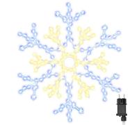 vidaXL Flocon de Noël avec 180 LED Blanc Chaud 56 x 49 x 0,7 cm PVC, Salon, déco de Noël Moderne, Ornements LED, lumières changeantes, intérieur et Jardin éblouissants