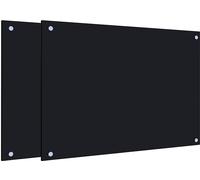 vidaXL Fonds de cuisine 2 pcs. noir 70x50 cm verre trempé