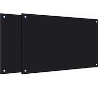 vidaXL Fonds de cuisine 2 pcs. noir 80x50 cm verre trempé