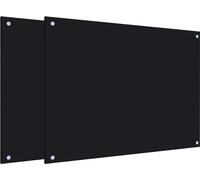 vidaXL Fonds de cuisine 2 pcs. noir 80x60 cm verre trempé