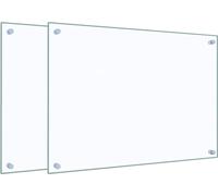 vidaXL Fonds de cuisine 2 pcs. Transparent 70x50 cm verre trempé