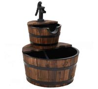 vidaXL Fontaine à Eau avec Pompe 44,5x44,5x58 cm Bois de Sapin Massif, Jeu d'eau, Fontaine, Fontaine d'eau de Jardin, Jeu d'eau de Jardin