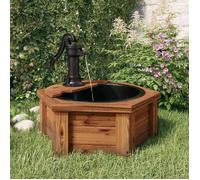 vidaXL Fontaine d'eau de jardin 363335 avec pompe 57x57x53 cm bois de sapin massif