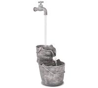 vidaXL Fontaine avec Robinet et Seaux Fontaine d'eau Fontaine Décorative Décoration de Salon Salle de Séjour Maison Intérieur Polyrésine