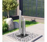 vidaXL Fontaine de jardin 48090 décorative 48×34×88 cm acier argenté avec base en plastique