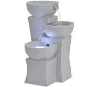 vidaXL Fontaine d'intérieur avec lampe LED Polyrésine Gris G