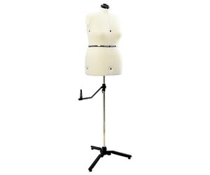 vidaXL Forme de Robe Ajustable Féminine Crème l Velours, Forme de Robe Ajustable, Outil léger pour la Couture, Mannequin Moderne pour Assistante créative