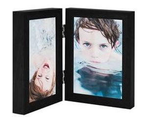 vidaXL Fotolijst tweeluik 2x(13x18 cm) zwart332766 Noir G