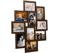 Cadre vidaXL Collage de cadres photo de photo 10x(10x15 cm) Marron foncé MDF