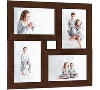 vidaXL Fotolijst voor 4x(13x18 cm) foto MDF donkerbruin332771 Brun G
