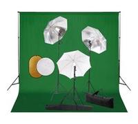 Kit de studio photo avec lampes toile de fond et réflecteur