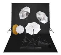 Fotostudioset met lampen, paraplu's, achtergrond en reflector3067092