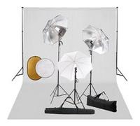 Kit de Studio Photo avec Lampes Toile de Fond et Réflecteur Lumière de Studio Système de Toile de Fond Kit d'Eclairage Photographie Intérieur