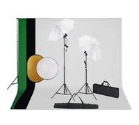Kit de Studio Photo avec Lampes Toile de Fond et Réflecteur Kit d'Eclairage Photographie Lumière de Studio Système de Toile de Fond