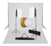 vidaXL Kit de studio photo 3067056 - Boîte à lumière, toile de fond et réflecteur - Blanc
