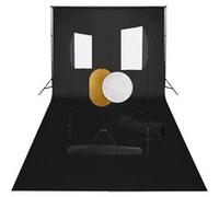 Fotostudioset met softboxlampen, achtergrond en reflector3067058