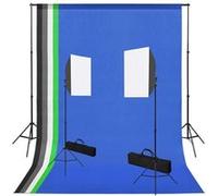 vidaXL Kit studio photo 3051363 – boîte à lumière & toiles de fond portrait Bleu G