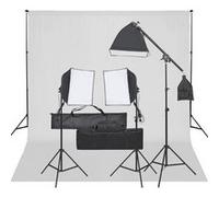 vidaXL Fotostudioset met verlichtingsset en achtergrond3094680 Noir G