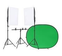 vidaXL Fotostudioset met verlichtingsset en achtergrondscherm3144001 Noir G