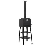 vidaXL Four à Pizza d'Extérieur Appareil à Pizza de Jardin Thermomètre Intégré Plateau Amovible Charbon de Bois 2 Pierres Réfractaires