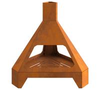 vidaXL Foyer avec cheminée 50x43x52 cm en acier weathering