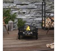 Foyer avec tisonnier 50 cm XXL acier chauffage chauffe-terrasse vidaXL