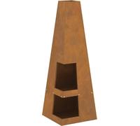 vidaXL Foyer brun 35 x 35 x 100 cm Acier résistant aux intempéries