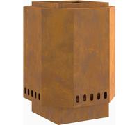 vidaXL Foyer brun 38 x 38 x 51 cm Acier résistant aux intempéries
