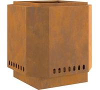 vidaXL Foyer brun 48 x 48 x 51 cm Acier résistant aux intempéries